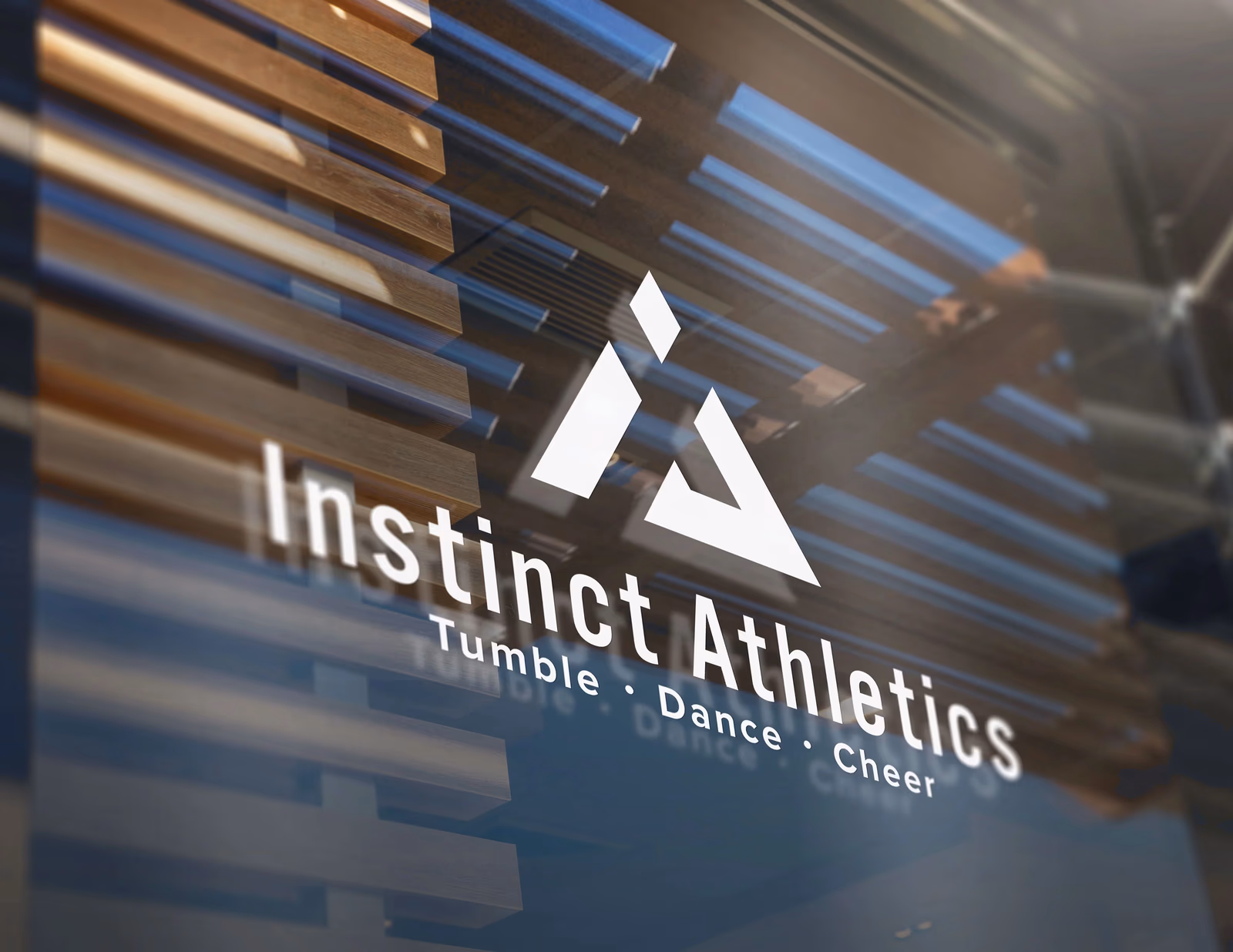 Instinct Athletics window graphic mockup designed by Desque