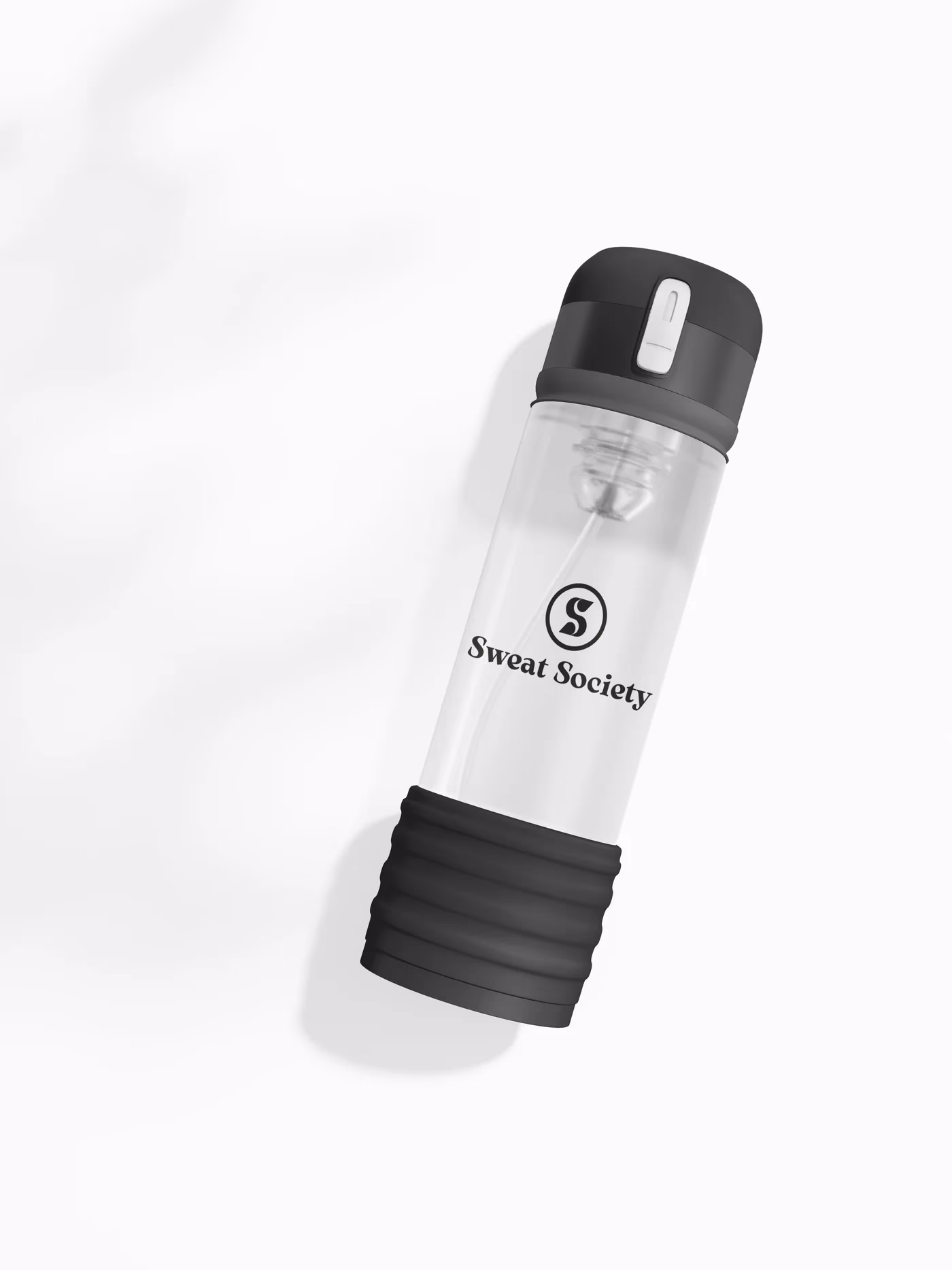 Sweat Social branded water bottle mockup designed by Desque