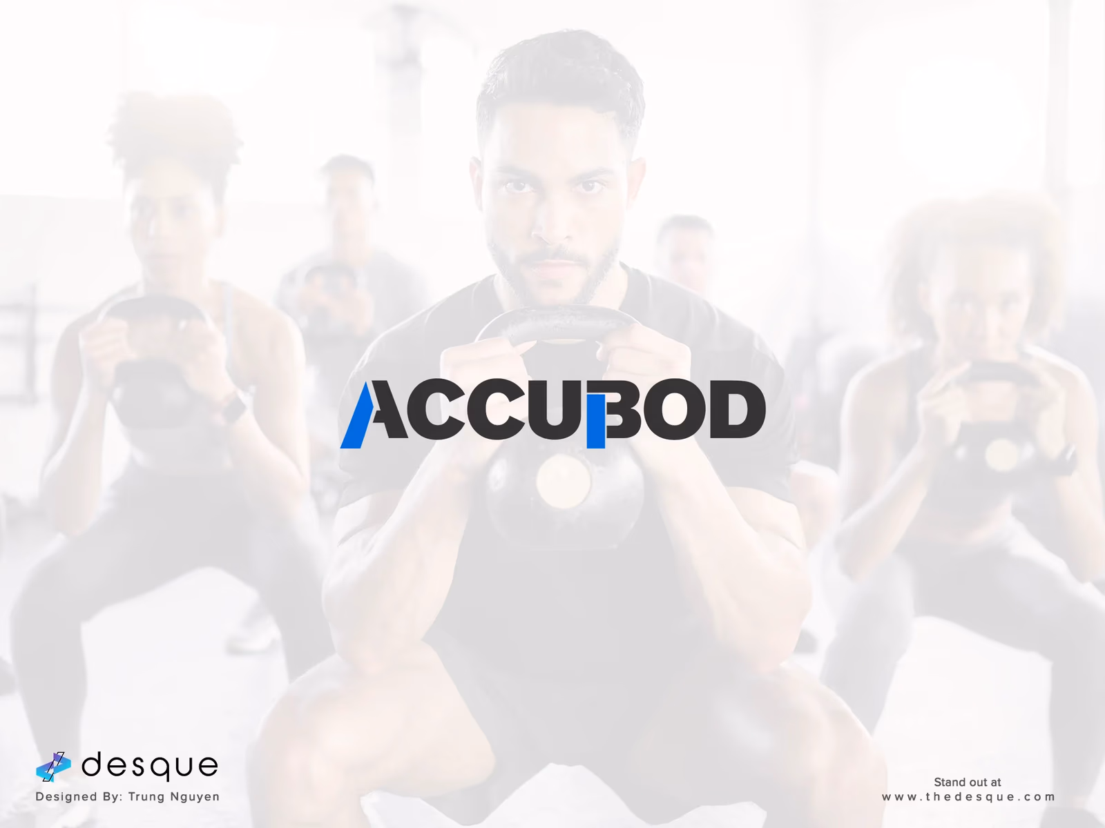 Accubod brand identity presentation mockups designed by Desque