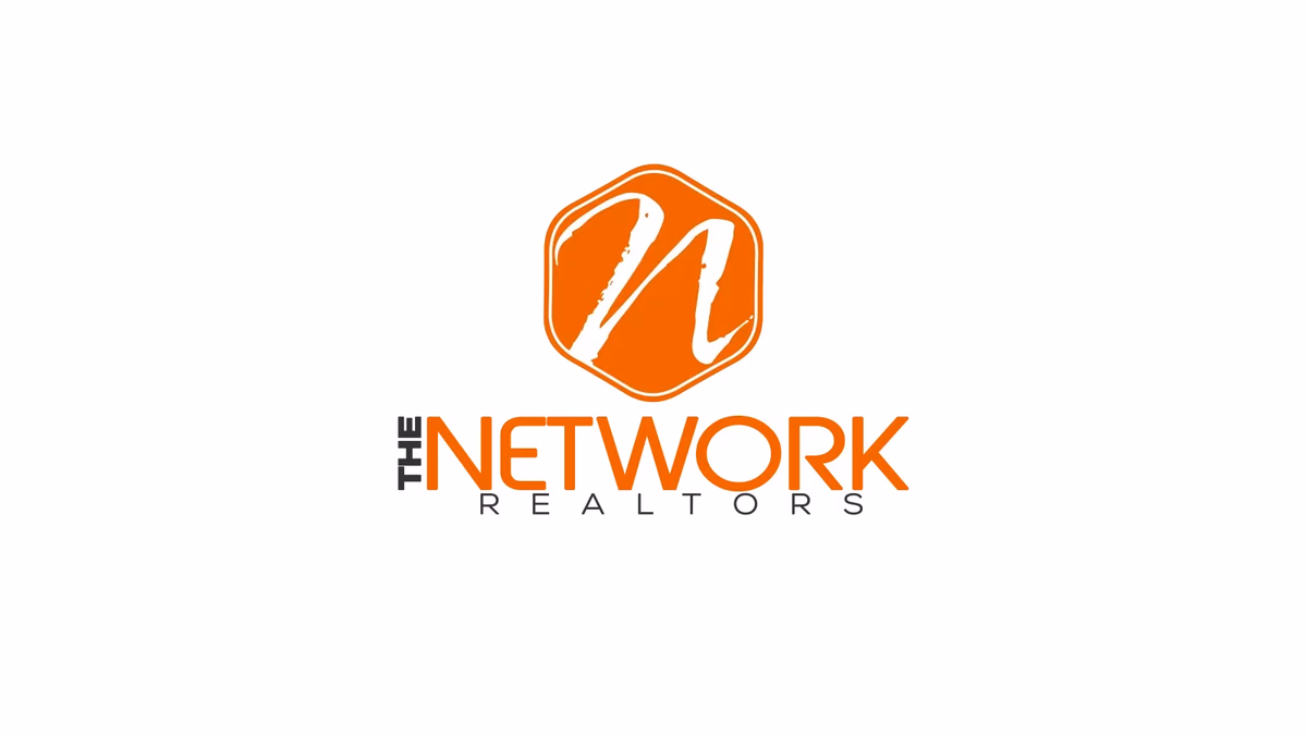 The Network Realty logo identity system designed by Desque, showing orange hexagonal monogram badge and full wordmark lockup