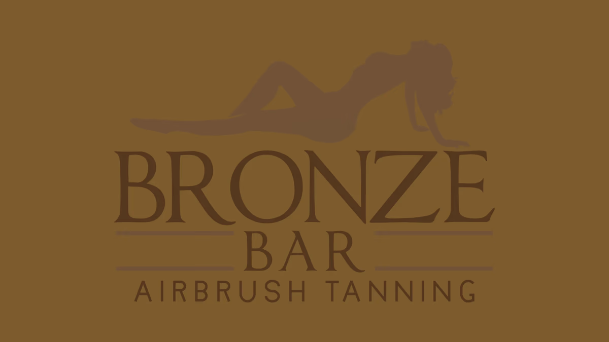 Bronze Bar Airbrush Tanning logo identity system designed by Desque on a warm bronze panel