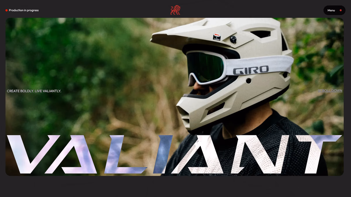 Valiant Haus cinematic production studio website designed by Desque