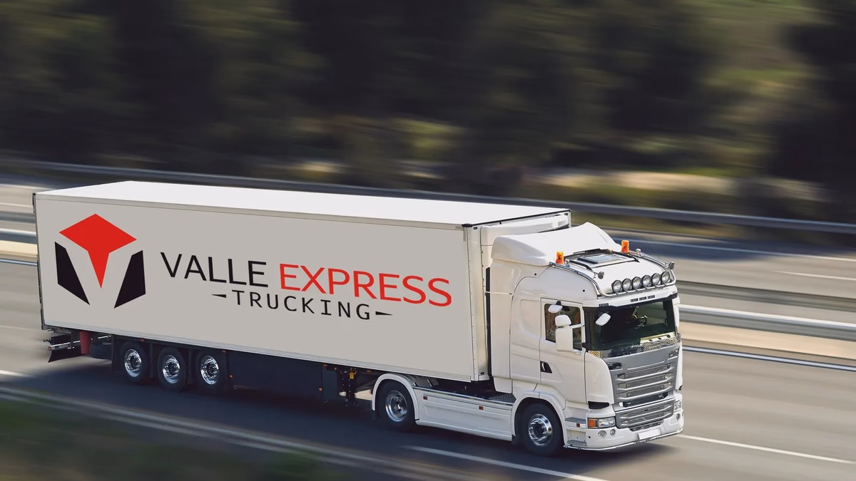 Valle Express Trucking fleet vehicle wrap designed by Desque