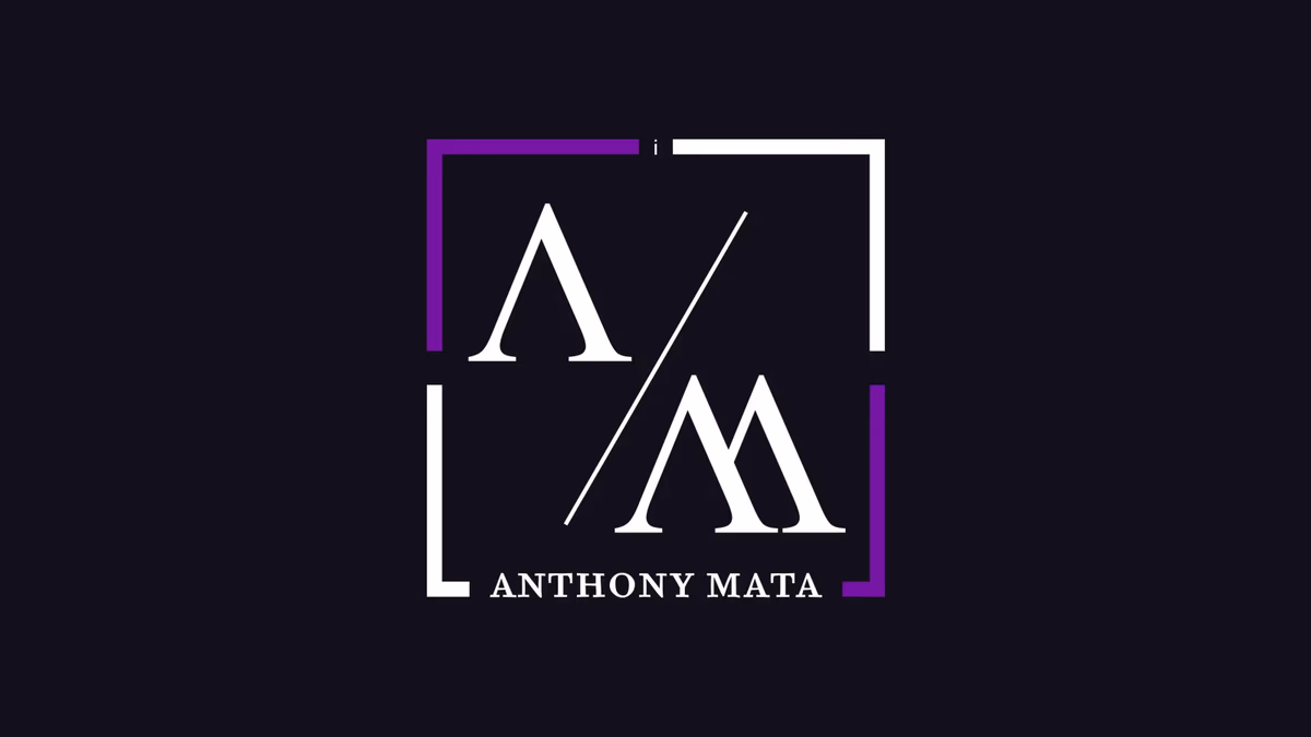 Anthony Mata personal brand identity and custom AM monogram designed by Desque