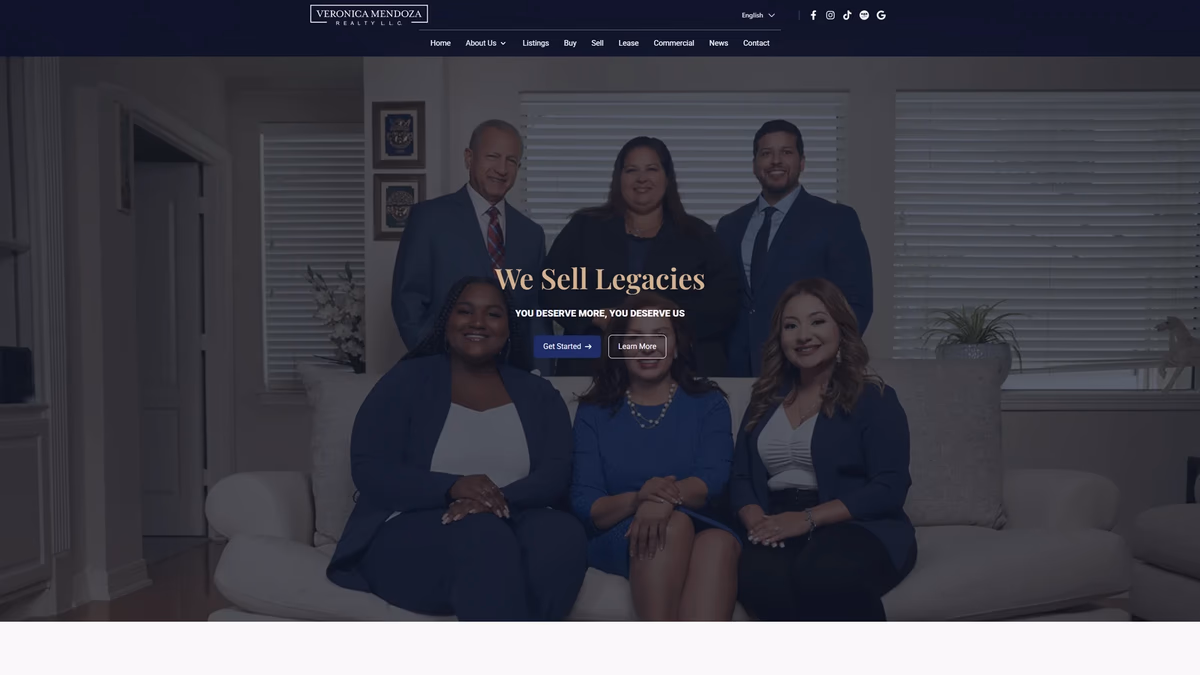 Veronica Mendoza Realty homepage designed by Desque