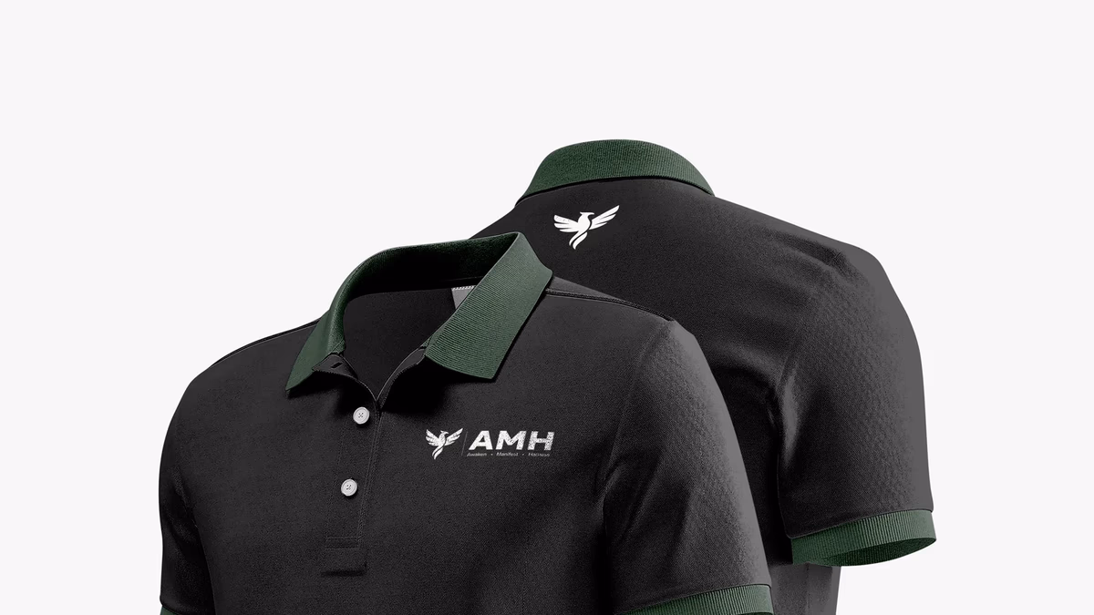 AMH Training branded polo shirts designed by Desque