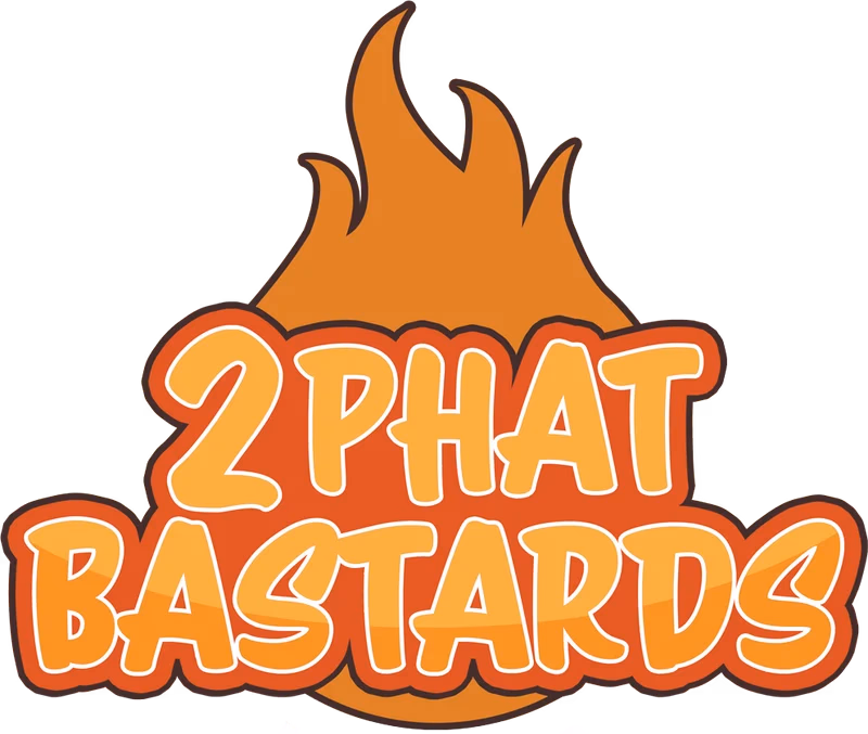 Flame-led logo concept for 2 Phat Bastard Pies by Desque