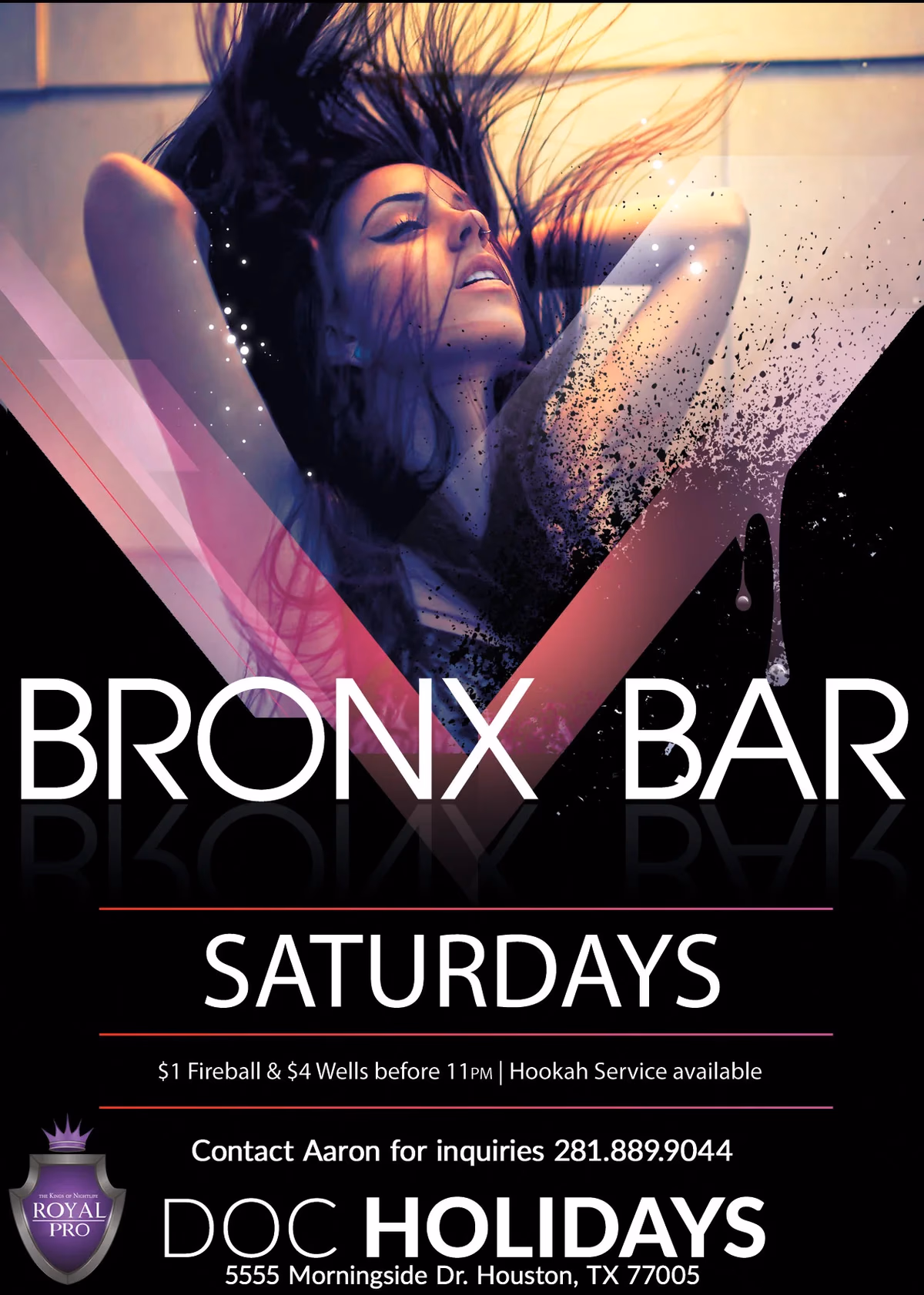 Doc Holliday's Bronx Saturdays event flyer designed by Desque
