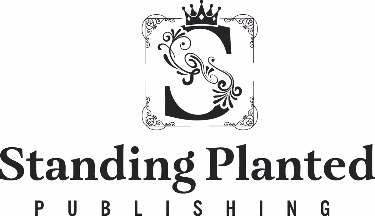 Standing Planted Publishing dark full lockup vertical designed by Desque