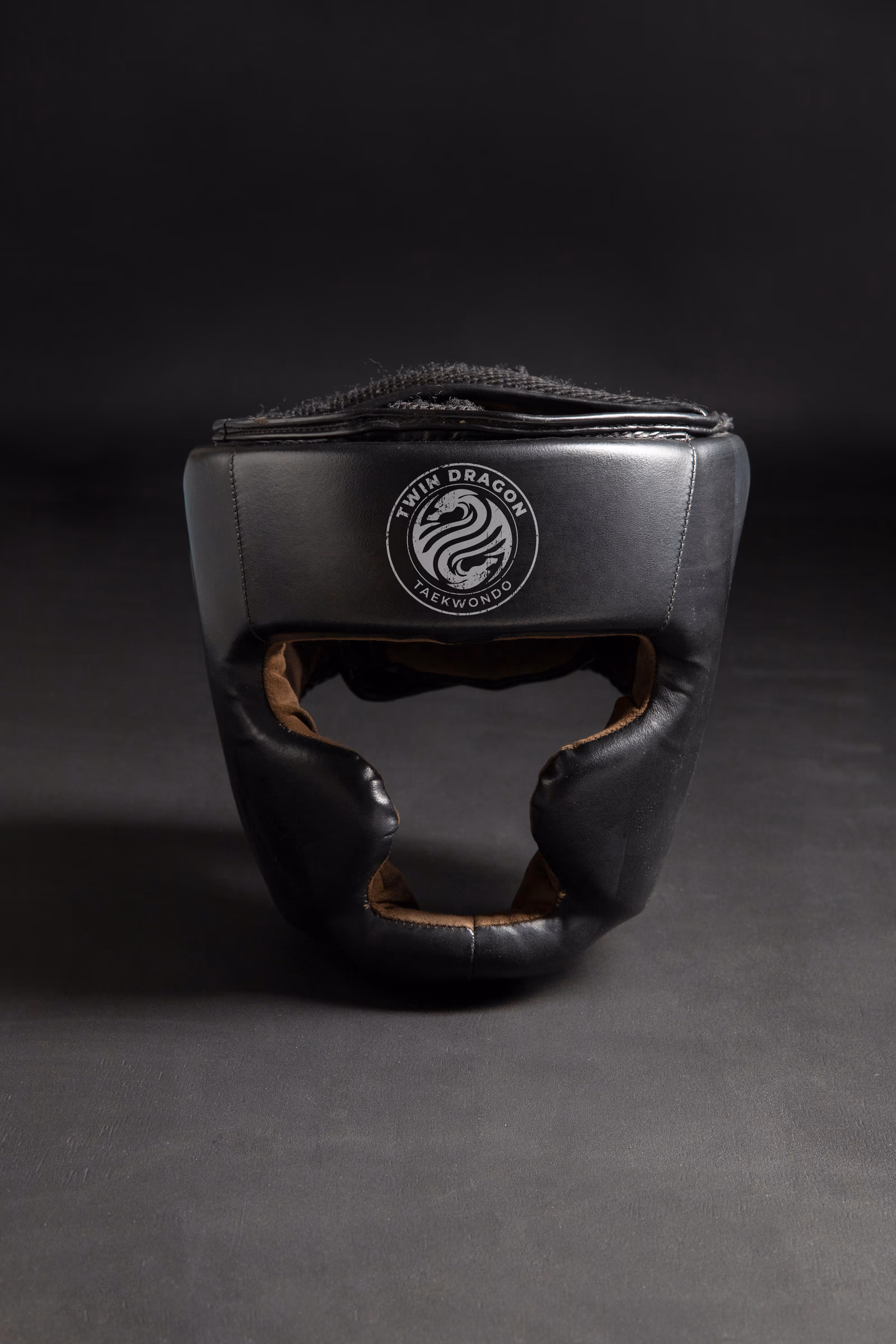 Twin Dragon Taekwondo branded headgear with logo applied by Desque