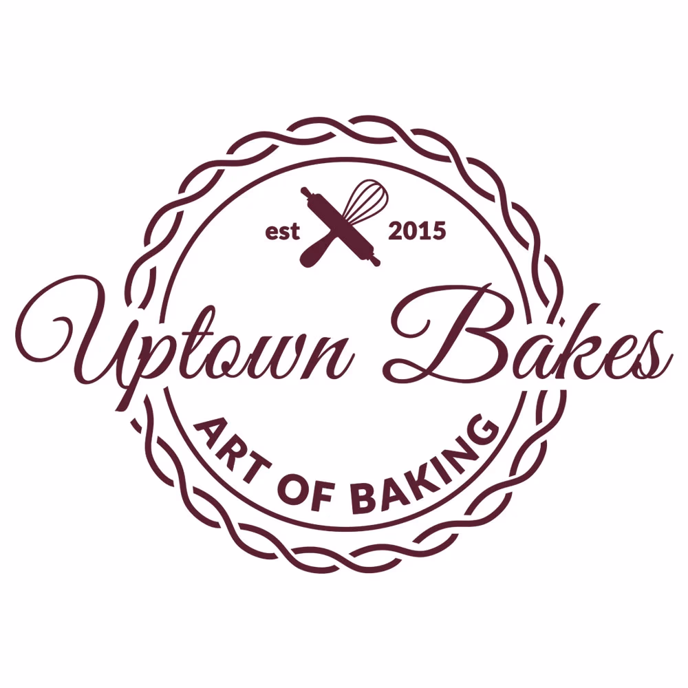 Uptown Bakes brand application mockup designed by Desque