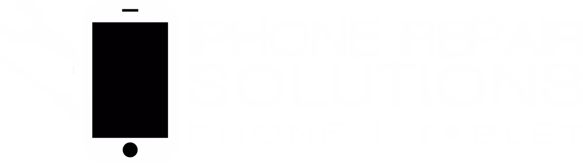 iPhone Repair Solutions single-color black logo designed by Desque