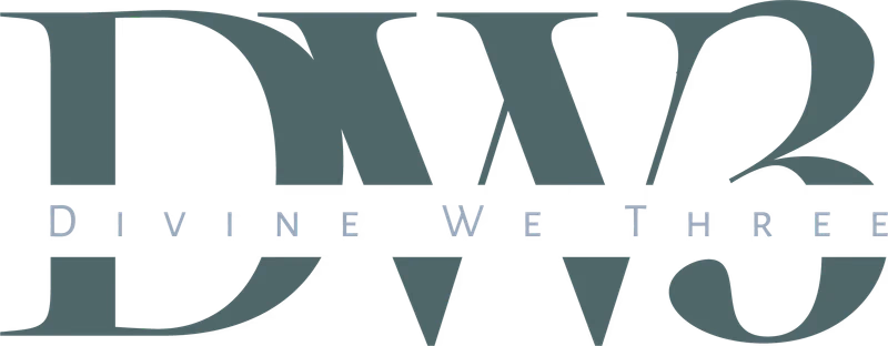 Divine We Three black single-color logo designed by Desque