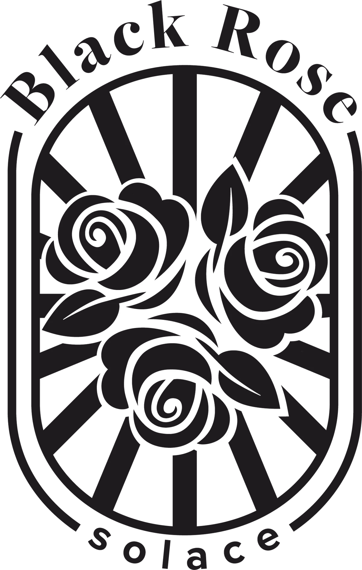 Black Rose Solace single-color black logo designed by Desque