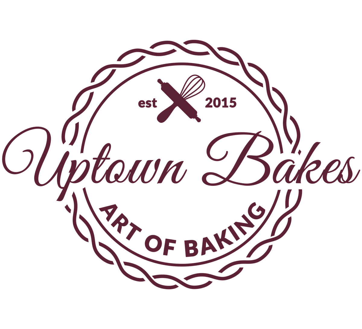 Uptown Bakes primary full-color logo designed by Desque