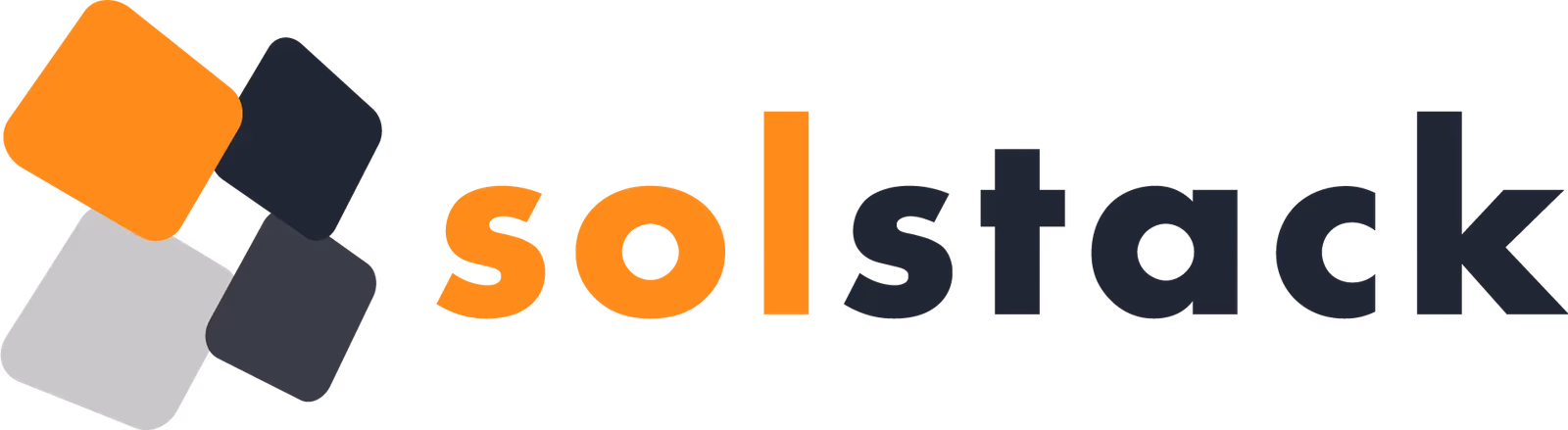 Solstack full-color primary logo lockup designed by Desque