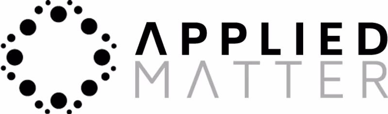 Applied Matter single-color logo in grayscale designed by Desque