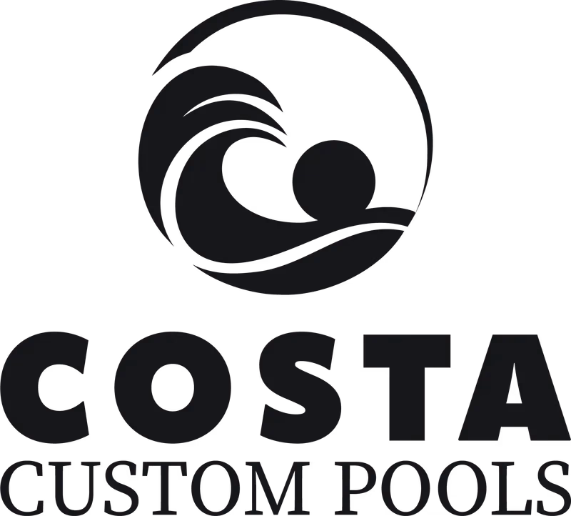 Costa Custom Pools single-color dark alternate logo lockup designed by Desque