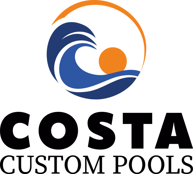 Costa Custom Pools primary full-color logo alternate lockup designed by Desque