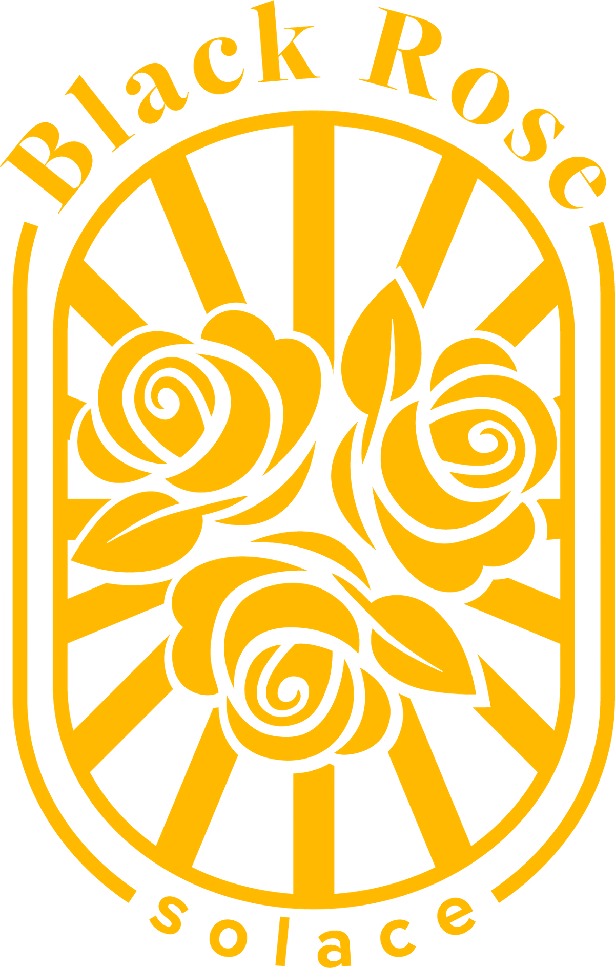 Black Rose Solace gold logo variant designed by Desque