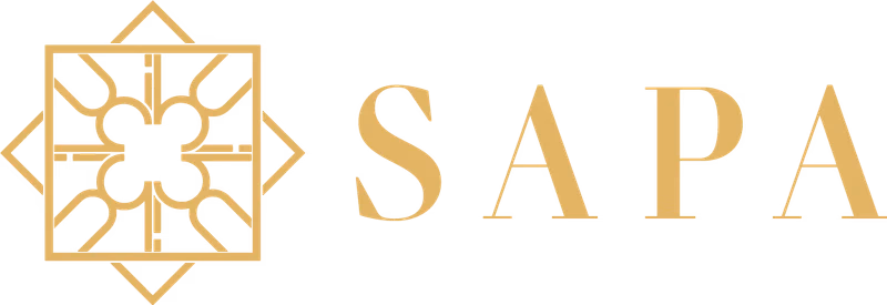 Sapa and Co horizontal gold wordmark designed by Desque
