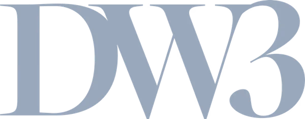 Divine We Three dark iconic monogram mark designed by Desque