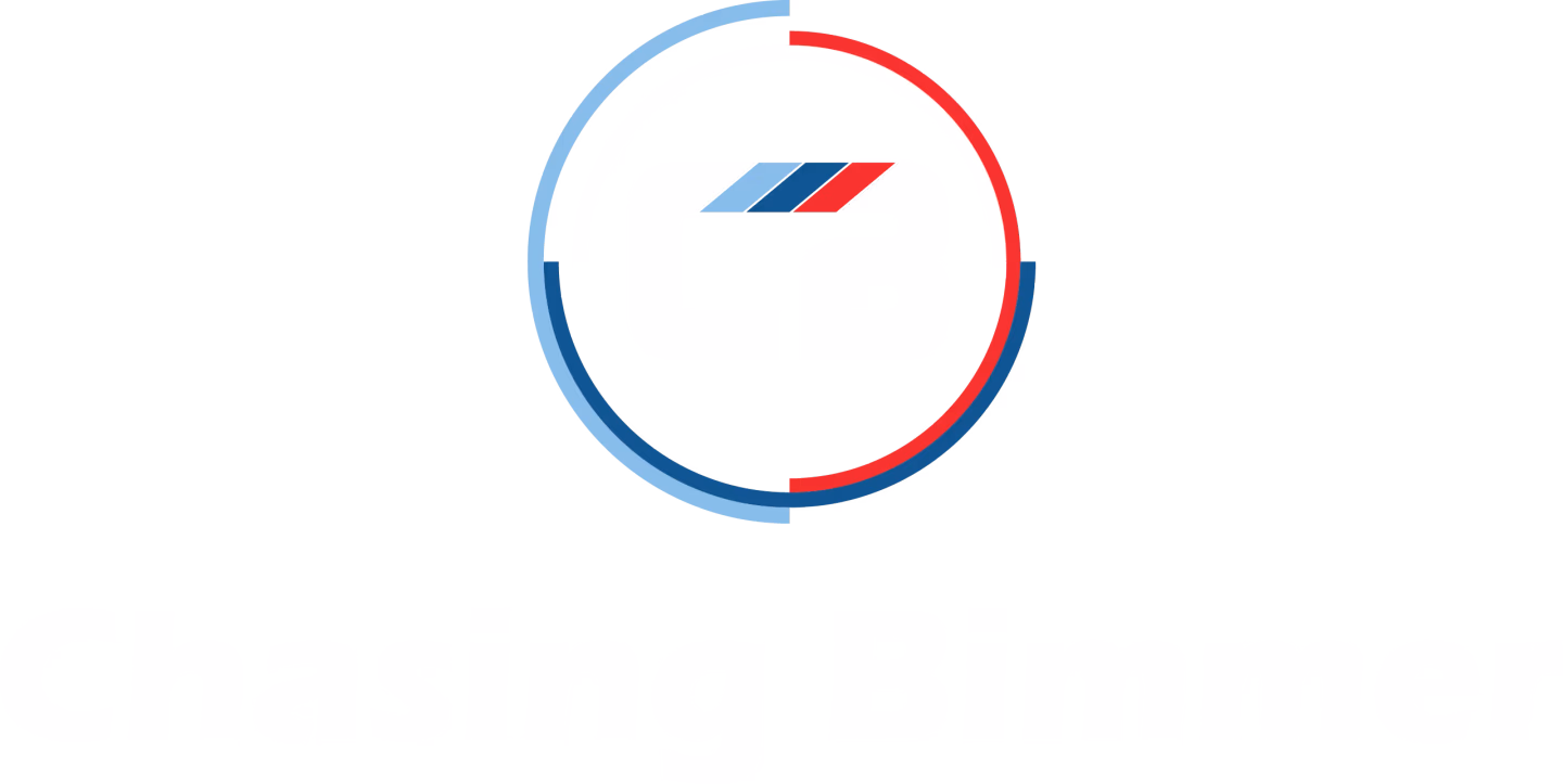 Chasing Bimmer light vertical lockup designed by Desque