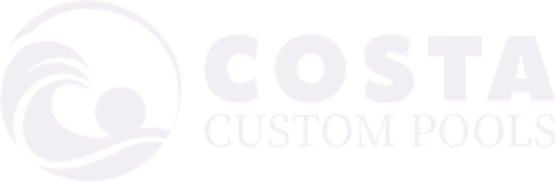 Costa Custom Pools reverse logo lockup designed by Desque