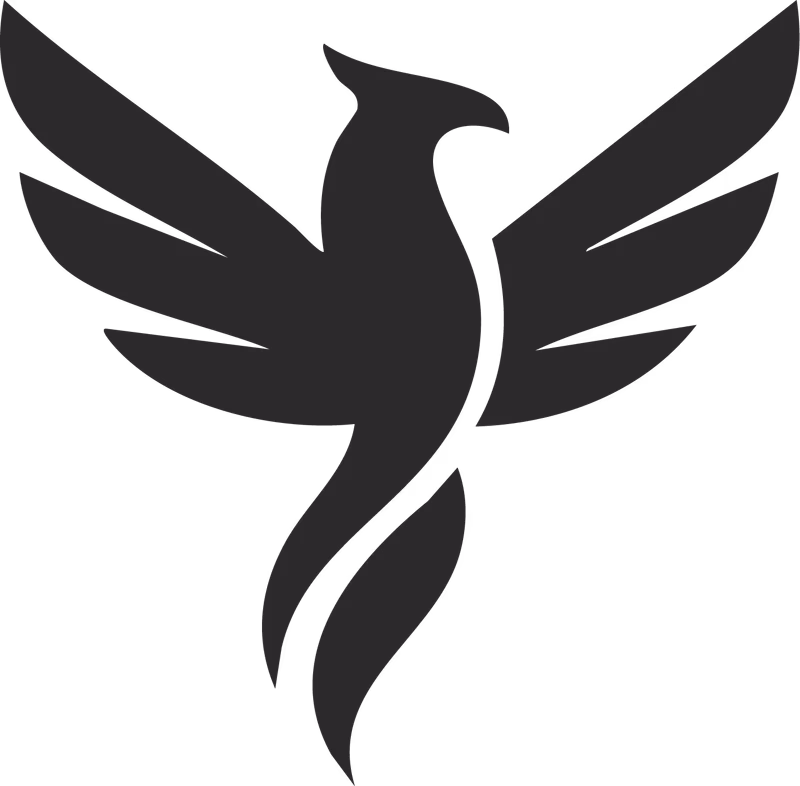 AMH Training black monochrome phoenix icon mark designed by Desque