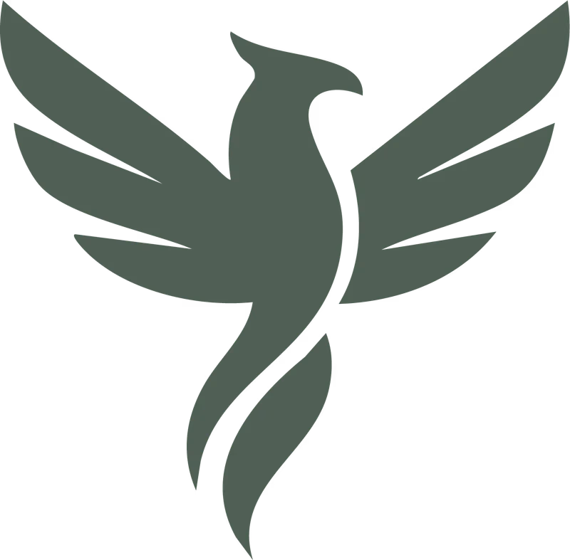 AMH Training green phoenix icon mark designed by Desque