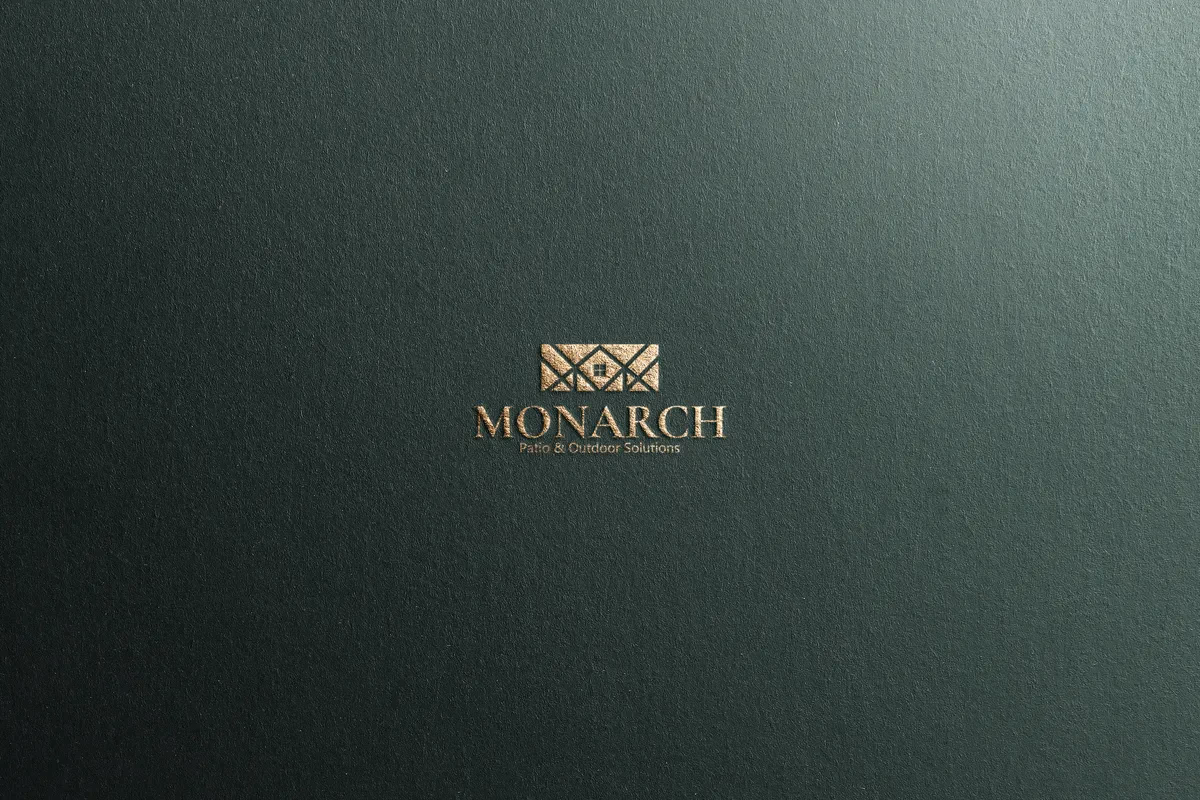 Monarch Patio and Outdoors brand applied to collateral, showing system cohesion, designed by Desque