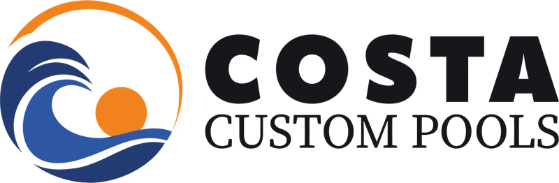 Costa Custom Pools primary full-color logo lockup designed by Desque