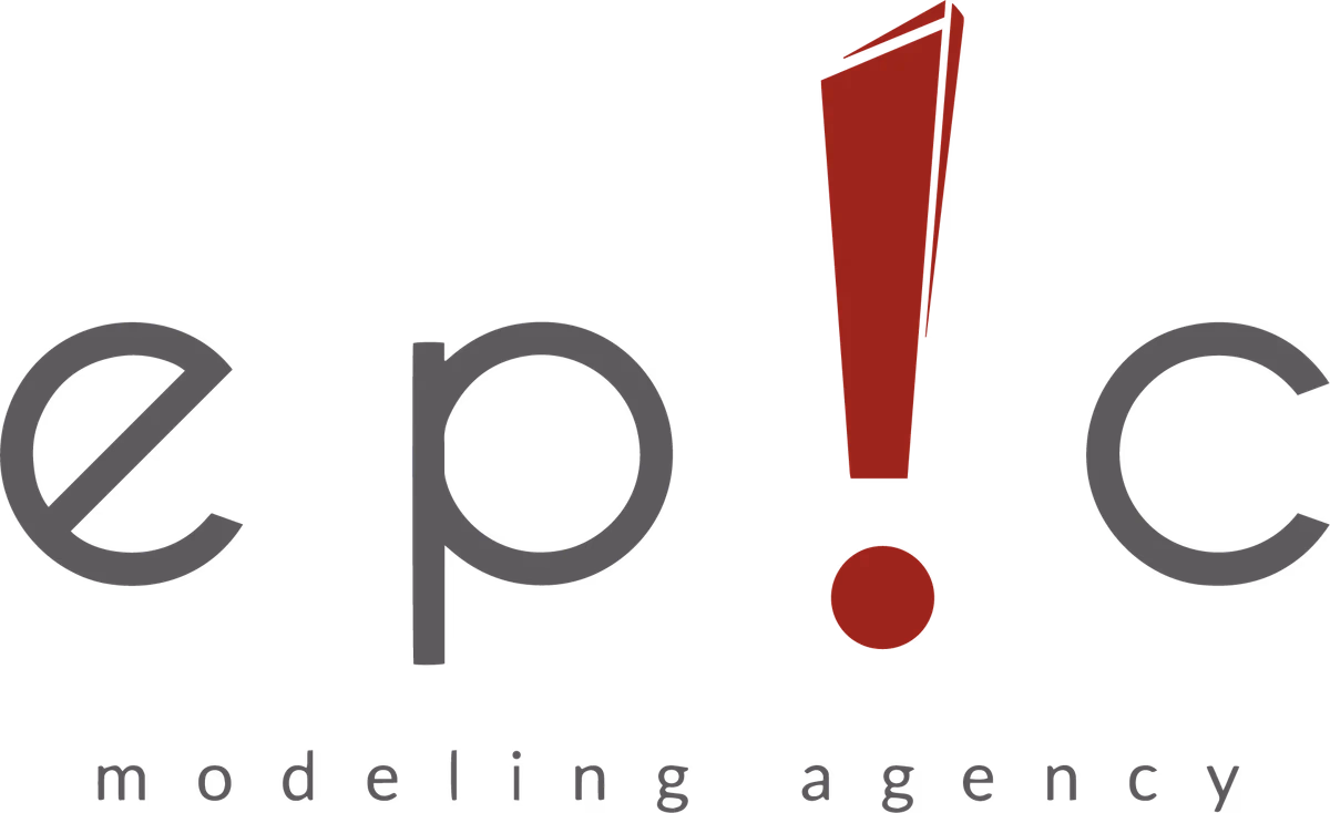 Epic Modeling Agency primary logo lockup with dark wordmark designed by Desque
