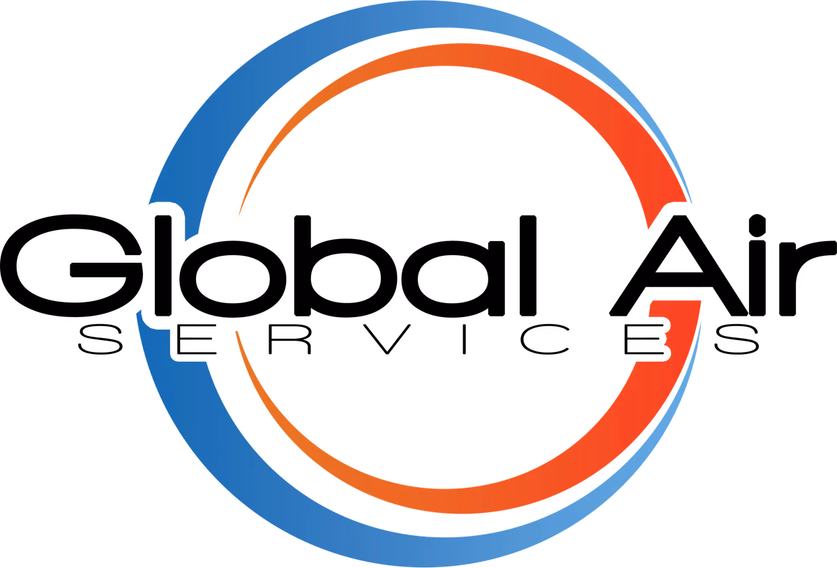 Global Air Services primary full-color logo with dual-ring symbol designed by Desque