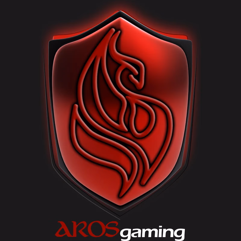 Aros Gaming primary phoenix crest logo designed by Desque