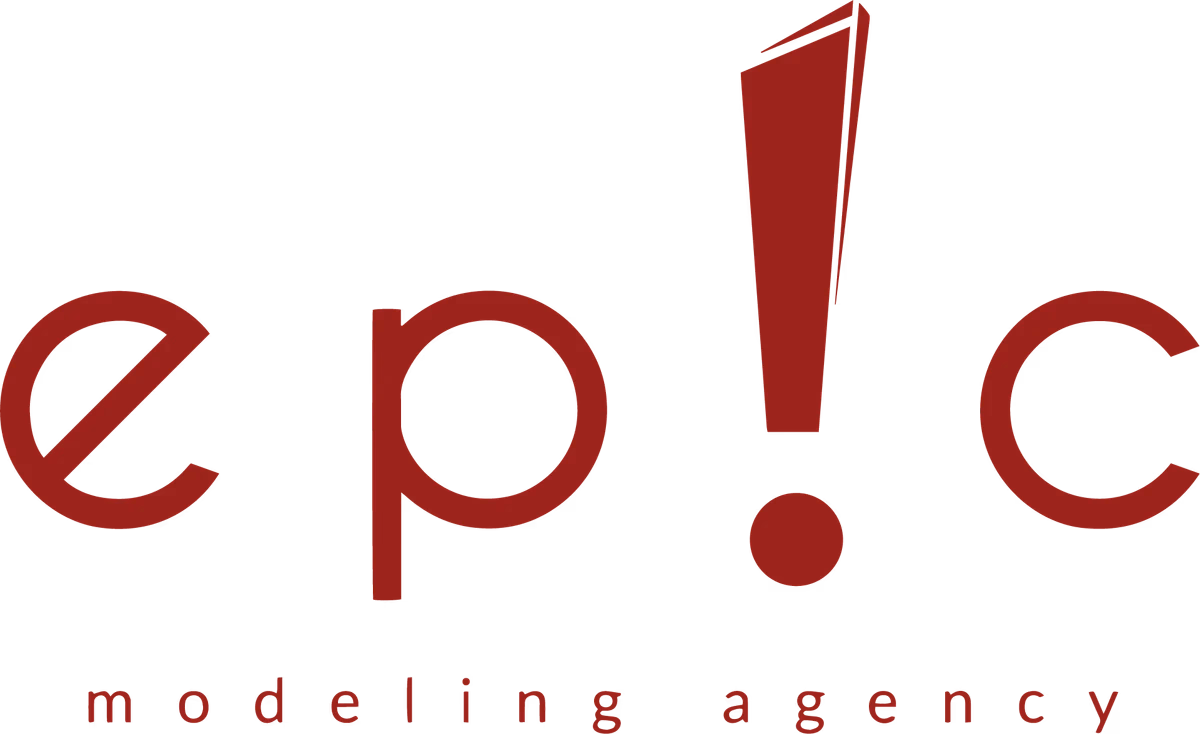Epic Modeling Agency red wordmark lockup designed by Desque