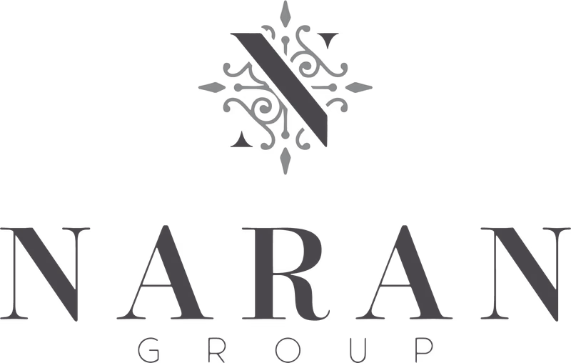 Naran Group vertical stacked logo lockup designed by Desque
