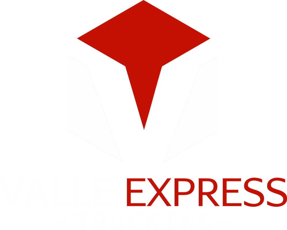 Valle Express Trucking reverse white logo for dark backgrounds designed by Desque