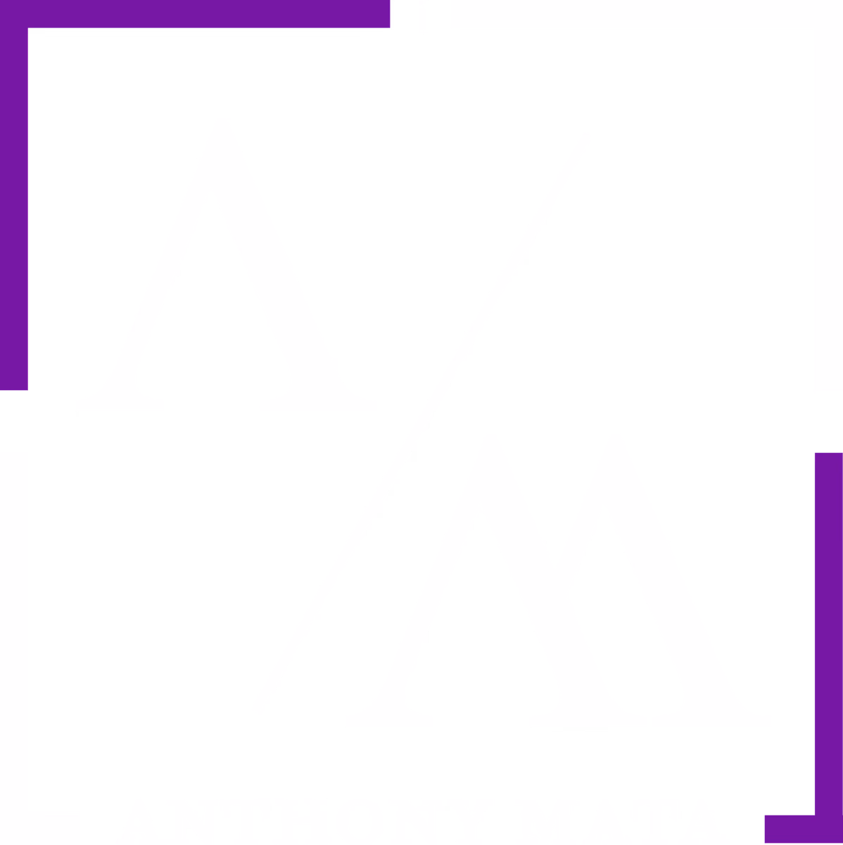 Anthony Mata white variant monogram logo designed by Desque on dark background