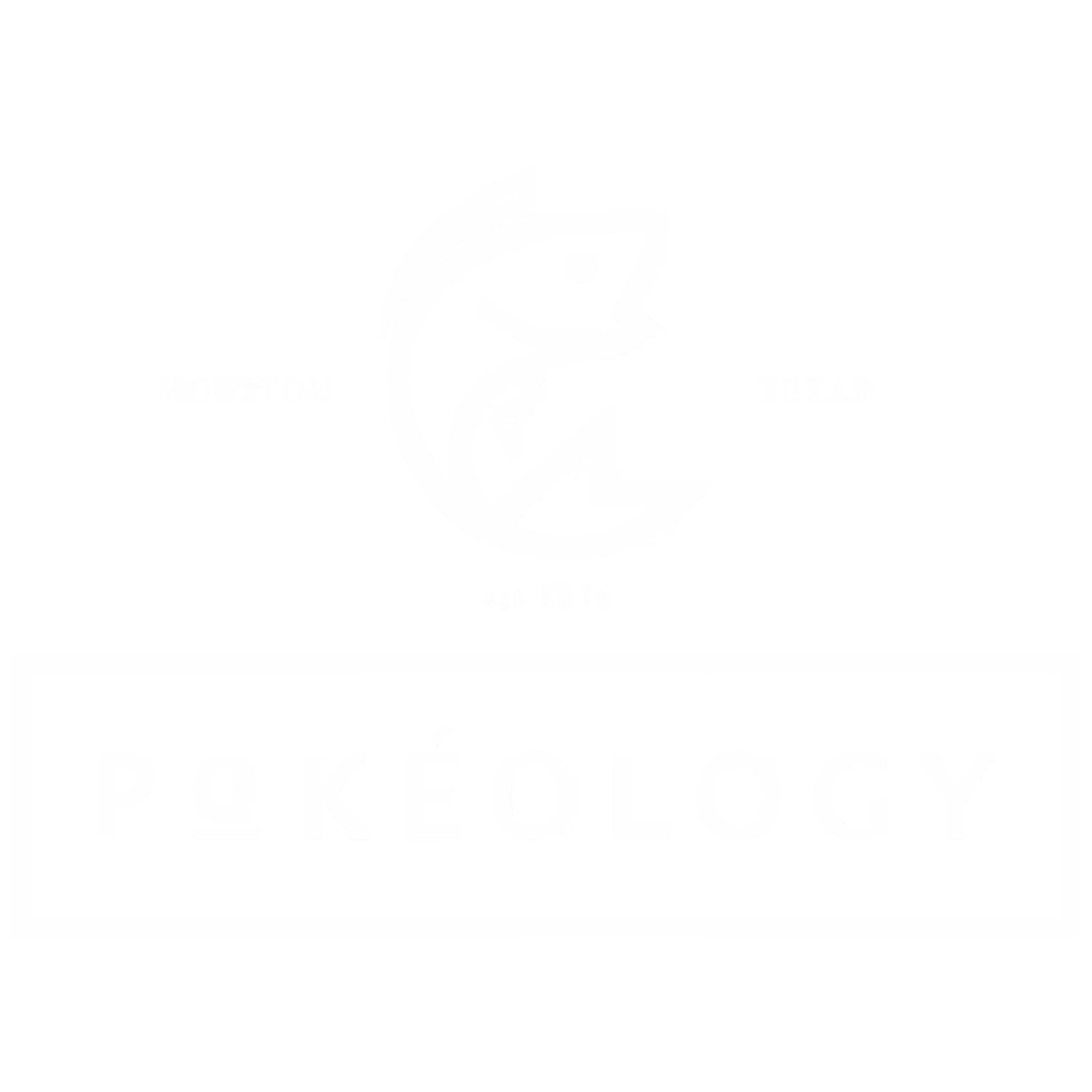 Pokeology white reverse logo designed by Desque