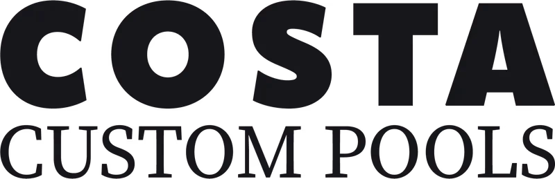 Costa Custom Pools single-color dark wordmark designed by Desque
