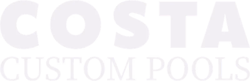 Costa Custom Pools reverse wordmark designed by Desque