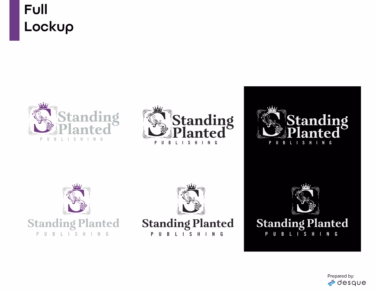 Standing Planted Publishing brand identity mockup designed by Desque