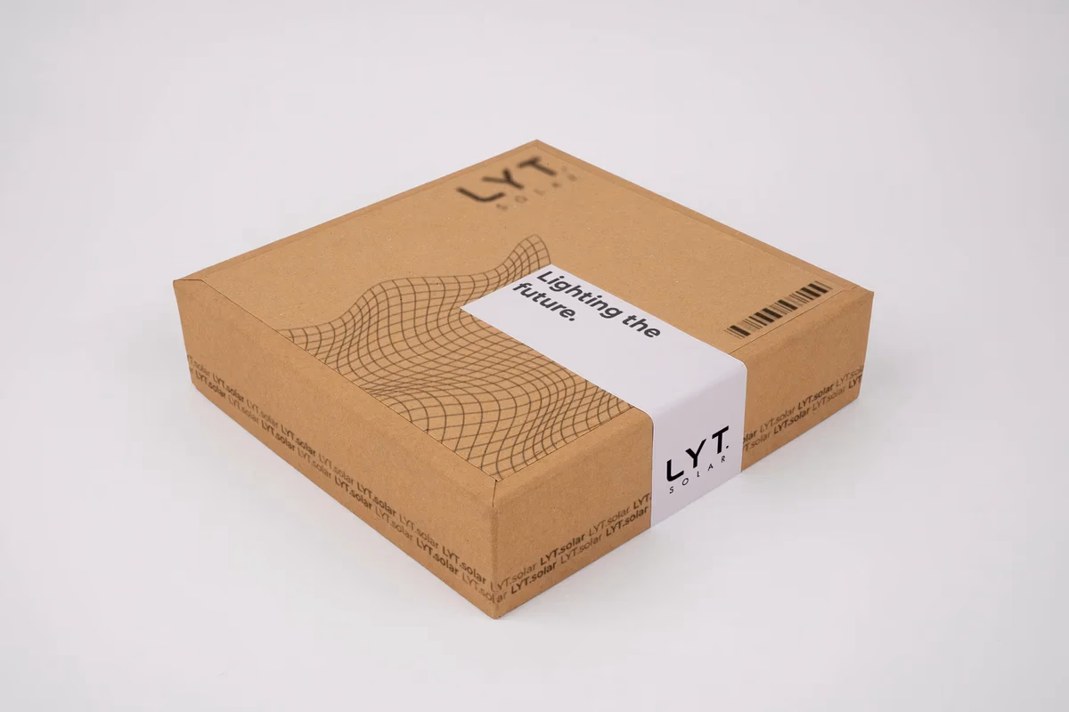 Lyt Solar branded product packaging designed by Desque