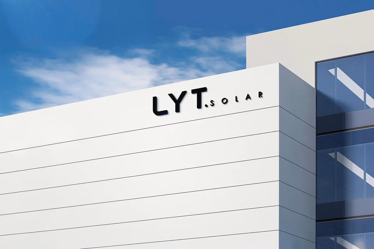 Lyt Solar exterior building signage designed by Desque