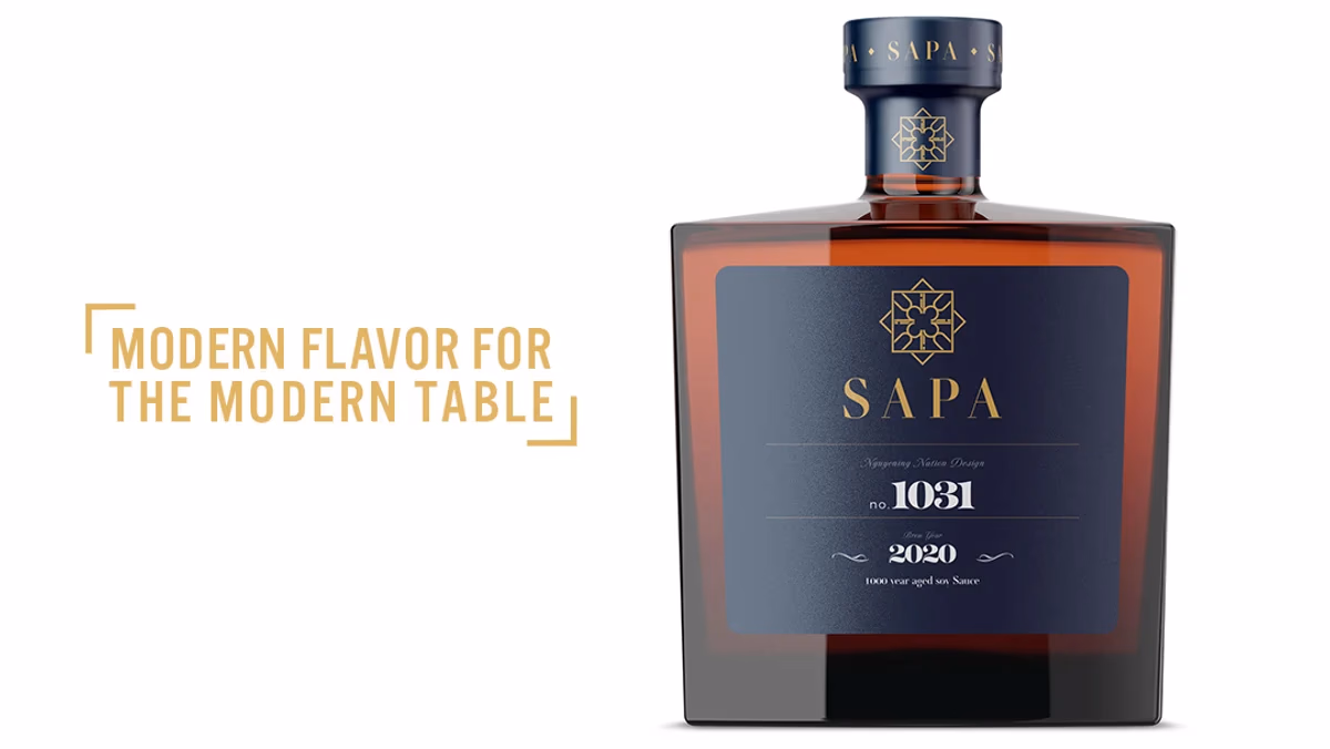Sapa and Co single bottle product mockup designed by Desque