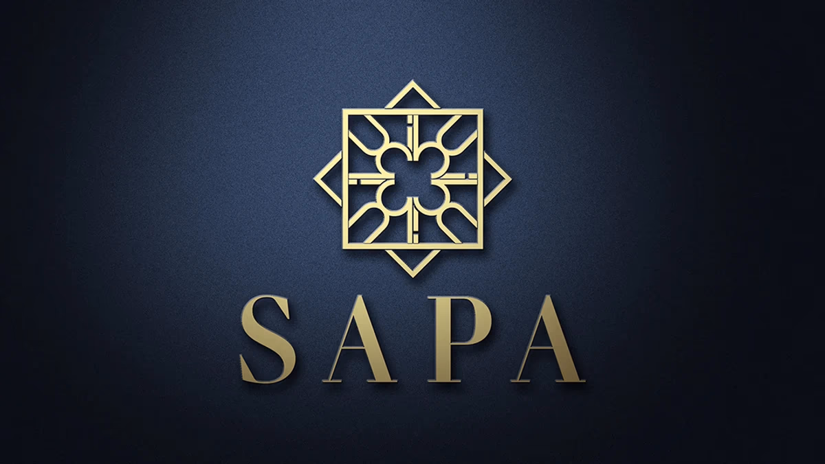 Sapa and Co logo displayed on branded product mockup designed by Desque