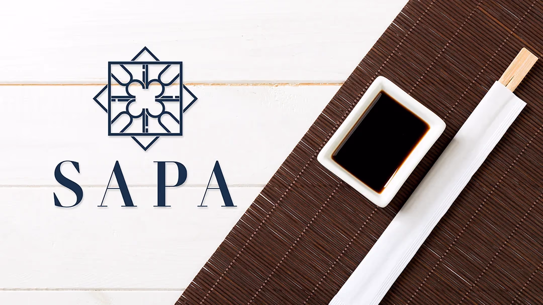 Sapa and Co soy sauce bottle mockup in use context, product photography for Desque