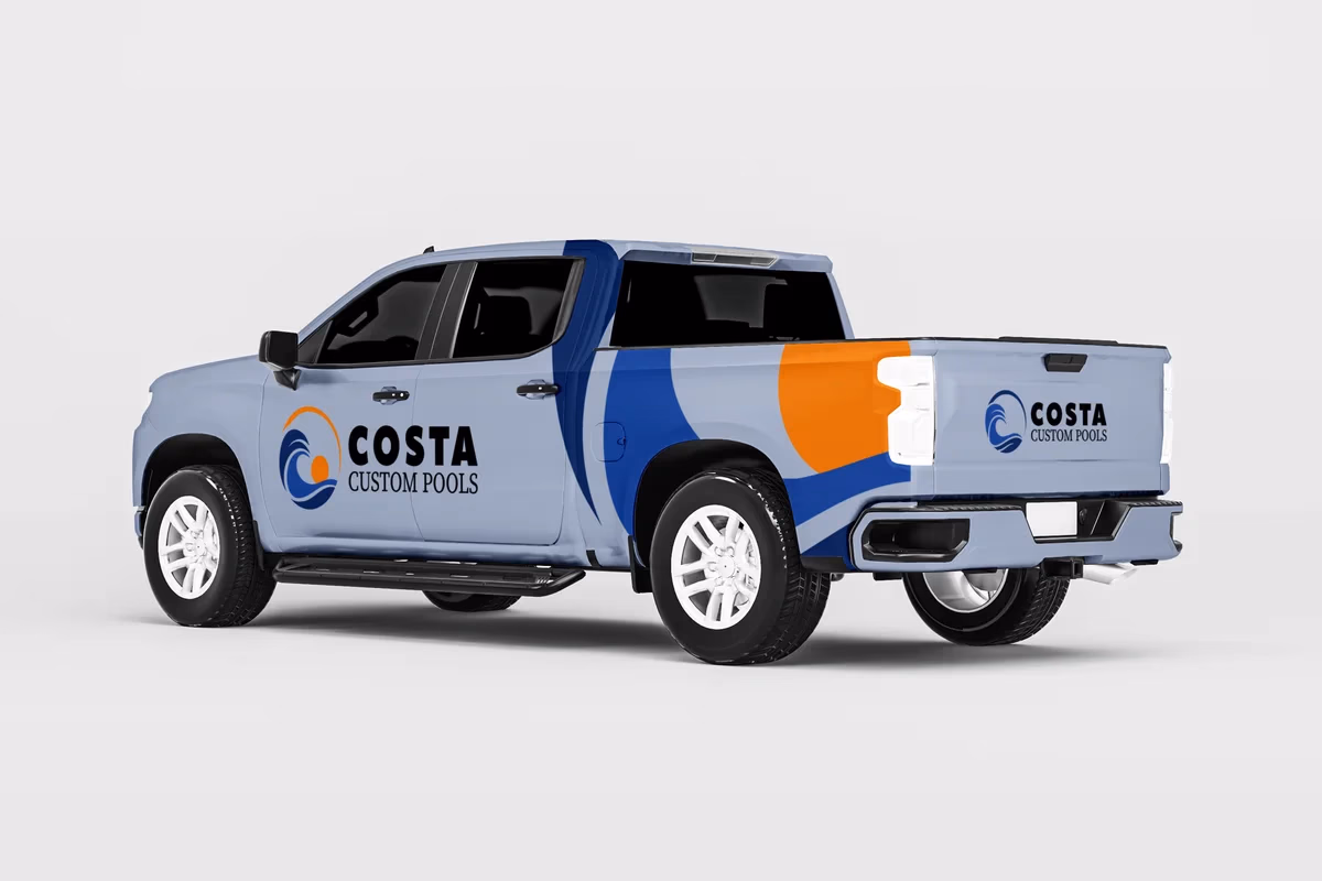 Costa Custom Pools vehicle wrap designed by Desque