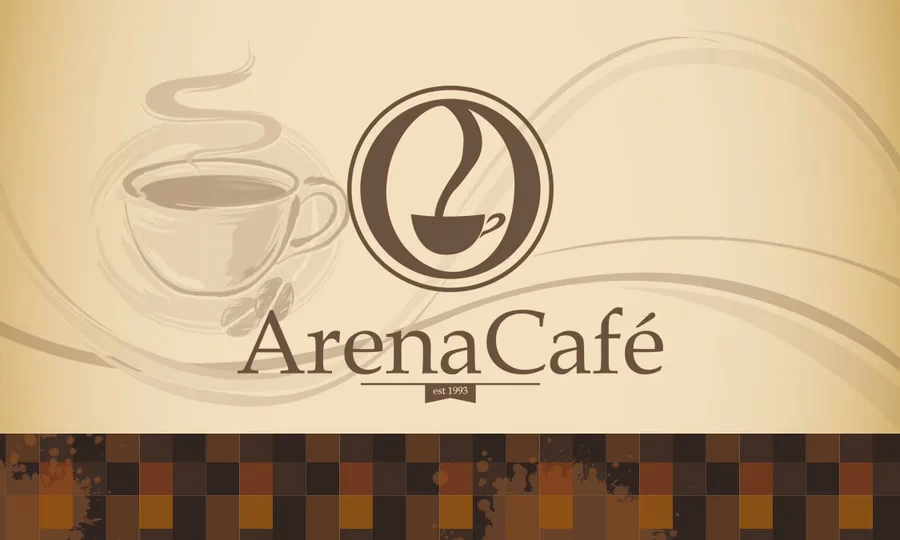 Arena Cafe business card back designed by Desque